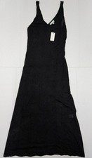 Hunter & Brown Sz Small Black Oatmeal Ribbed Knit Sleeveless Bodycon Midi Dress