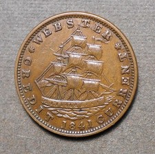 Hard Times HT-17, Low-59, Webster Credit Current, R-1, copper, 28mm, vf+