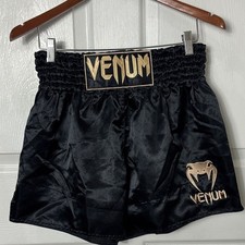 NEW NWT Venum Muay Thai KickBoxing Shorts Black and Gold size XL BOXING SPARING