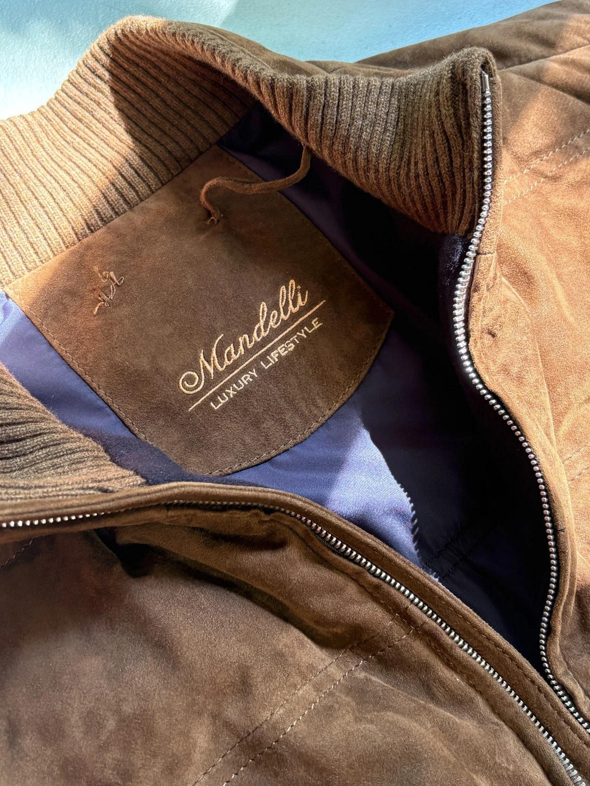 Mandelli Goat Leather Goose Down Cashmere Vest Size 44 (54 EU) - product detail image 2