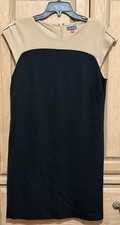 Vince Camuto Colorblock A- Line Shift Dress Women’s Size 8 Camel & Black Lined
