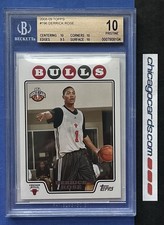RARE BGS 10 Pristine 2008-09 Topps 196 Derrick Rose Rookie RC 10/10/10/9.5 POP 4