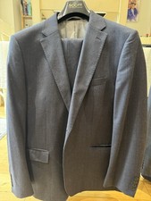 Moss 1851 Tailored Fit Blue Herringbone 2pc Suit 44R W36 L32