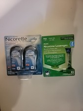 COMBO Nicorette 4mg Lozenges 80ct  Mini 2mg Lozenges 81ct  Sealed Quit Aid Lot