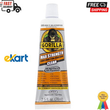 Gorilla Max Strength Construction Adhesive, Clear Glue, 2.5 Ounce Squeeze Tube