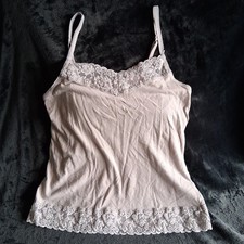 VTG Y2K Elle Must Have Cami Womens SMALL Lace Gray Fairy Grunge Whimsi Vamp Goth
