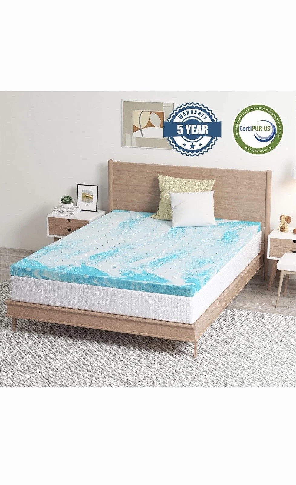 Mlily EGO Topper 2 Inch King Memory Foam Mattress Topper, 76"×80", Medium
