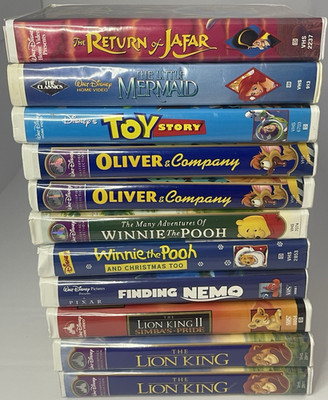 Disney VHS Lot Sealed New 13 Tapes Classics Pixar Lion King Mermaid Toy Story
