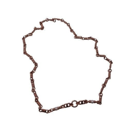 HN Copper Tone & Pearl Nacklace Minimalist Fashion Jewelry