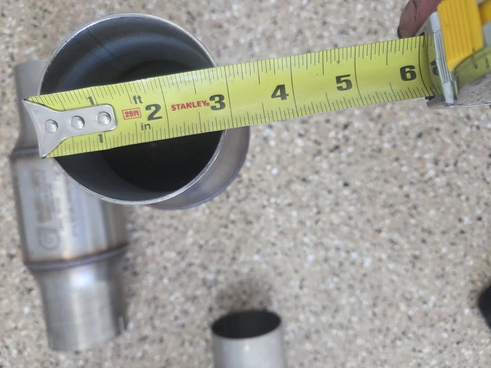 2 Stainless Work G High Flow Catalytic Converter 3"ID Inlet 3"OD Outlet 4"Body - Image 4 of 4