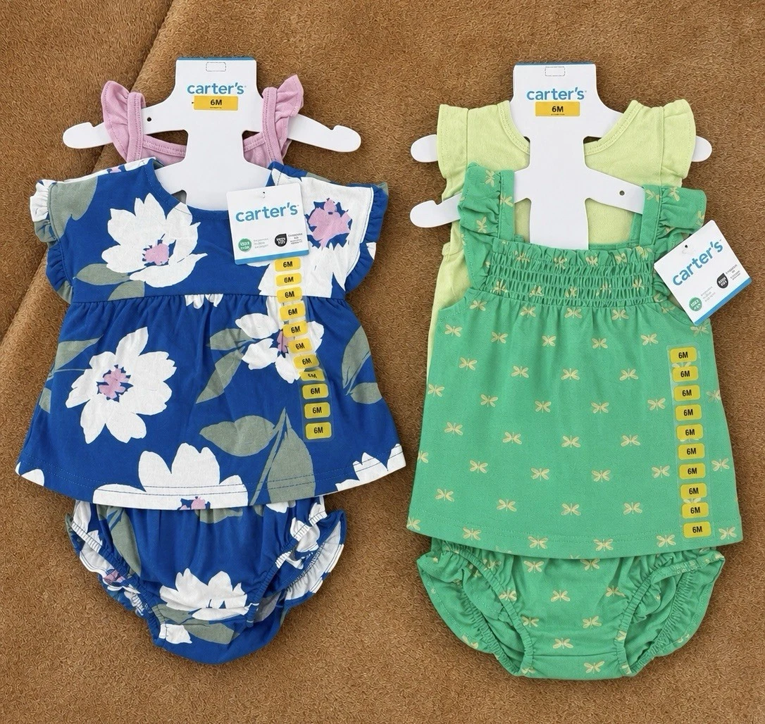 NWT Carter’s ( Lot of 6 ) Infant Girls Clothings 3-6 Months 6M NEW