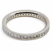 Platinum 950 Channel-Set Diamond Eternity Ring 1.03ct Brilliant Cut Size M