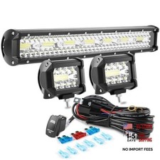 20 Inch 420W Off Road LED Light Bar 2PCS 60W 4Inch LED Pods with 16AWG Wiring