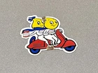 VINTAGE ESSO SCOOTER BOY GIRL PORCELAIN SIGN GAS CAR TRUCK OIL MOTORCYCLE
