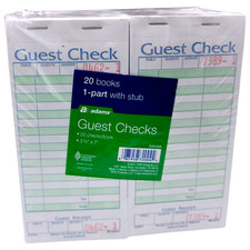 Adams Guest Checks SA540A  20 Books  1000 Checks  1-Part Server Order Pads