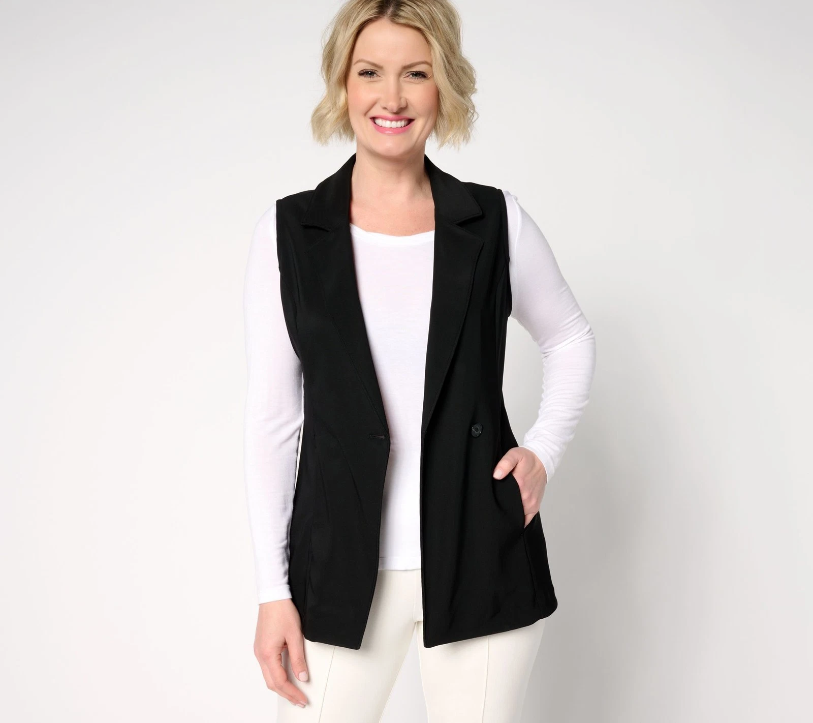 Women Control Women's Jacket Sz XL Euro Knit Vest Black A681569