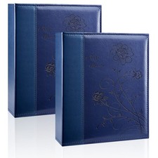 Photo Album 8x10 2 Packs Clear Pages Pockets Leathe Cover Slip Slide in Photo...