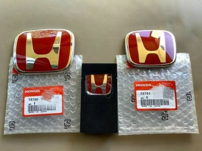 #ad 3 X Red H Front Rear Grille Emblem For 2016 2017 Honda Accord Sedan 4Dr JDM NEW $19.82