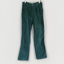 Vintage Funny Girl Corduroy Pants Green High Rise Straight Leg Sz 13/14 Modern 8