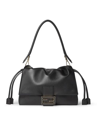 FENDI Mamma Baguette Medium $3700 Black Shoulder Bag New & Authentic