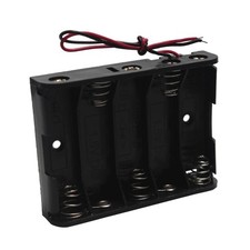 1/2/3/4/5/6/8/10 AA Battery Holder Slot Case Plastic Storage Box Wire Leads Flat