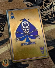 Strider Death Ti Card Laser Gold Color Tungsten Carbide Edge Mummert Knives