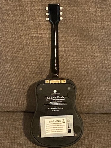 V.RARE: Elvis Porcelain Illuminated Guitar BRAD. EXCHANGE Glitter & Gold AS NEW - Afbeelding 5 van 10