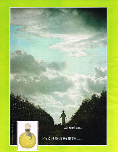 PUBLICITE ADVERTISING  1975   WORTH   parfum  JE REVIENS - Bild 1 von 1