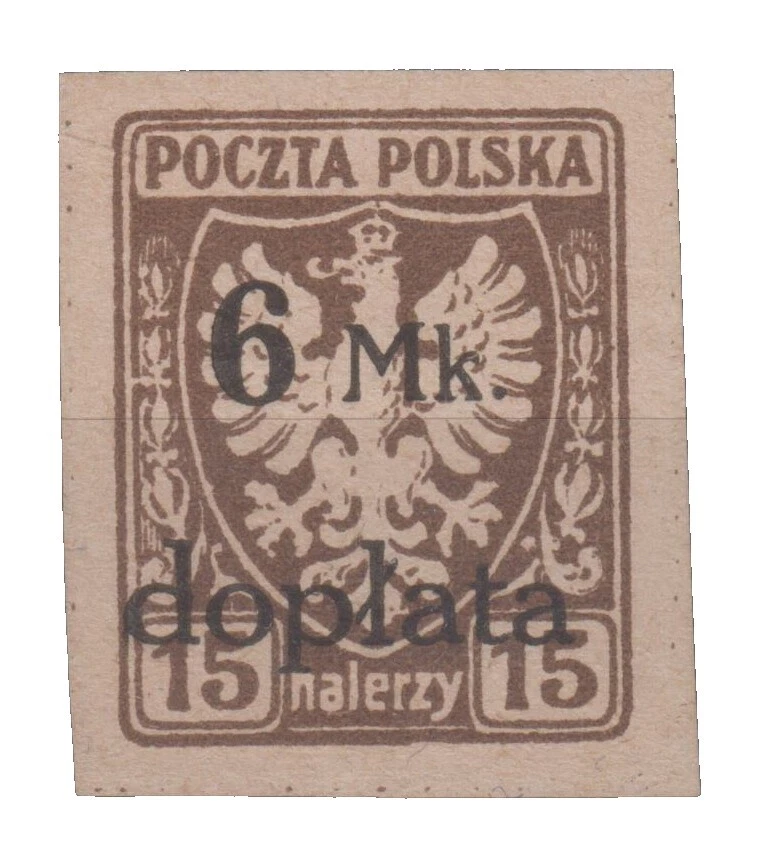 Franqueo debido polaco Sellos sin Goma