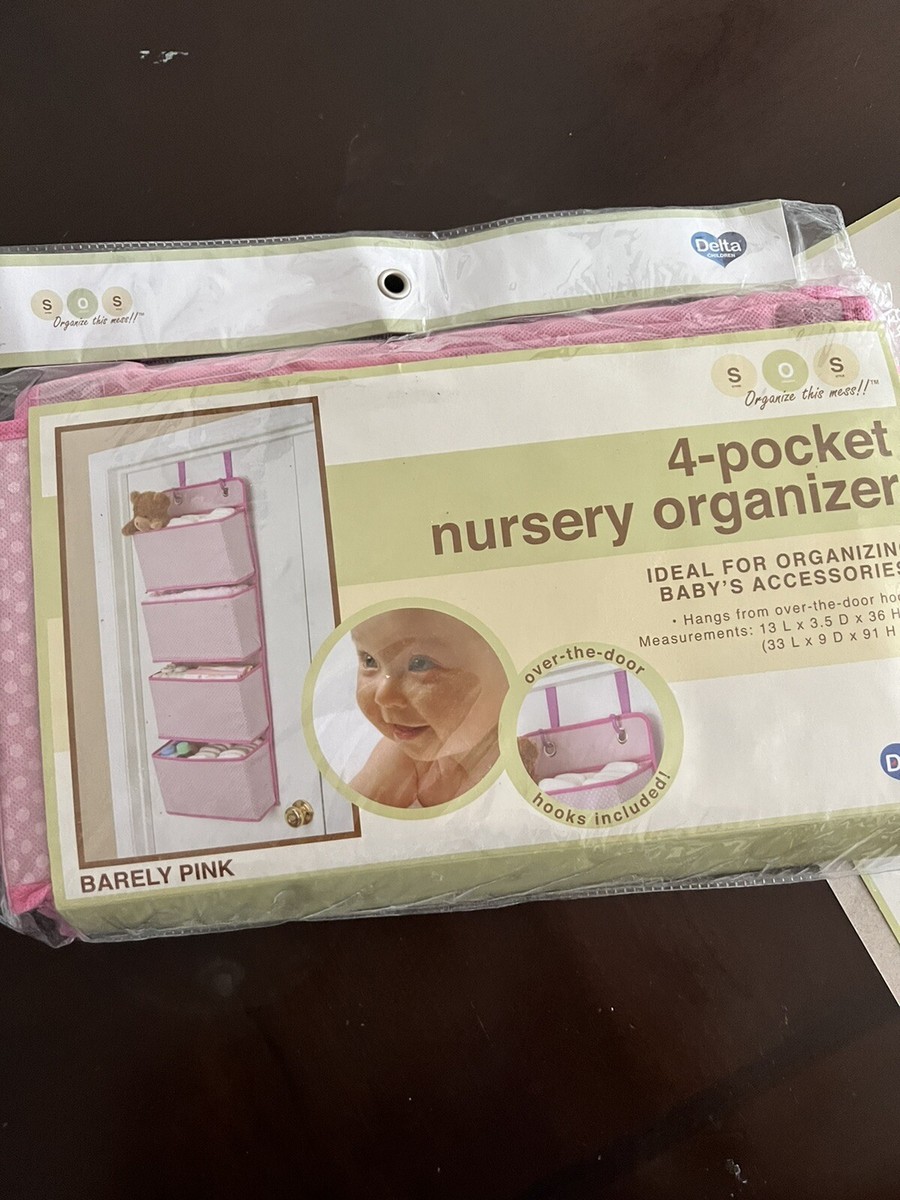 Delta Children Pocket Over The Door Hanging Organizer, Barley Pink