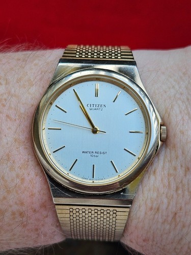 Vintage Citizen Silver Face Gold Mens Watch - Fully Working - Picture 8 of 9