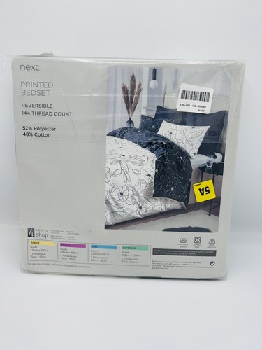 Next Bedding, Single Bedding, Monochrome, Floral, Reversible, Modern - Picture 5 of 8