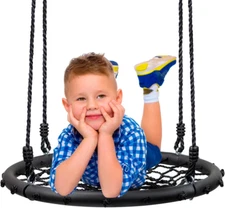 Spinner Swing – Kids round Web Swing – Great for Tree, Swing Set, Backya