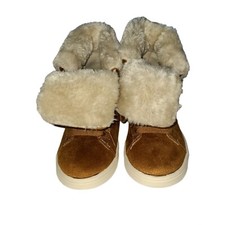 Airwalk Girls' Molly Hi Top Cognac Faux Fur Fashion Boots Sneakers Shoes 1 1/2