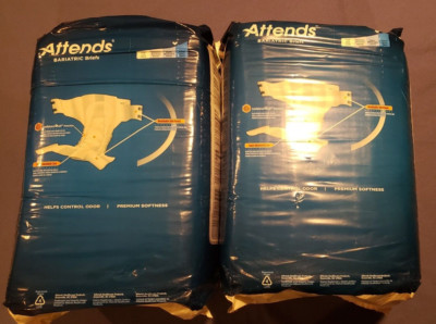 2 Attends Adult Bariatric Incontinence Disposable Briefs DD50 12 ct size 2XL