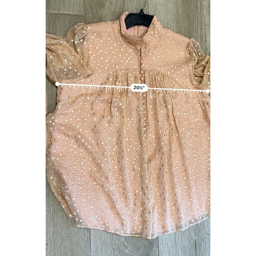 Zimmermann Champagne Tie Neck Blouse Size 3/US 10 - Picture 12 of 14