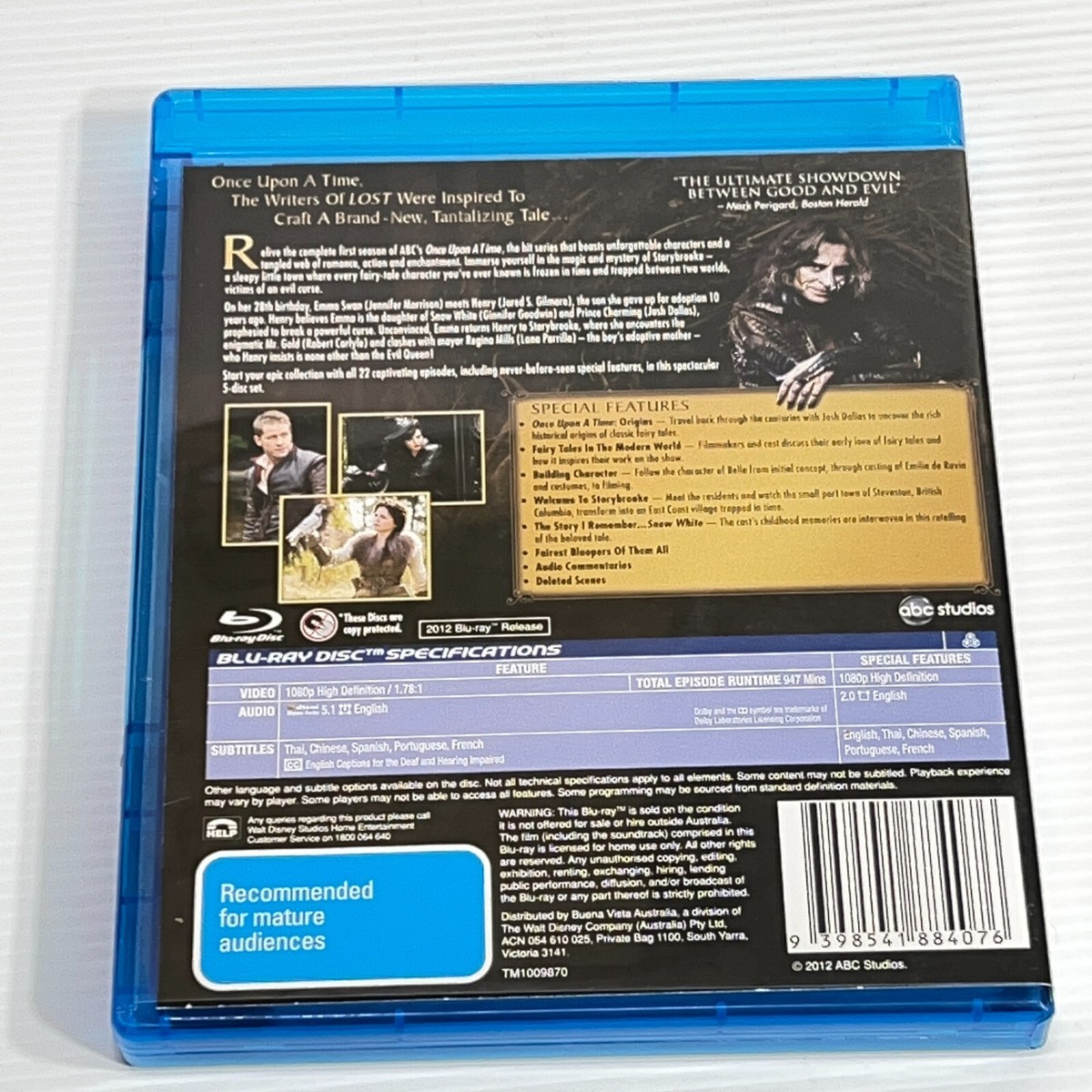 Once Upon A Time : Season 1 Blu-ray, 2011 5-Discs