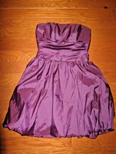 6 DAVIDS BRIDAL PROM WEDDING STRAPLESS TOP Dress KNEE LENGTH Plum zip back