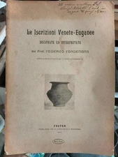 Cordenons Iscrizioni venete euganee decifrate interpretate Castaldi Feltre 1912