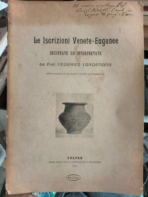 Cordenons Euganeische venezianische Inschriften entschlüsselt interpretiert Castaldi Feltre 1912