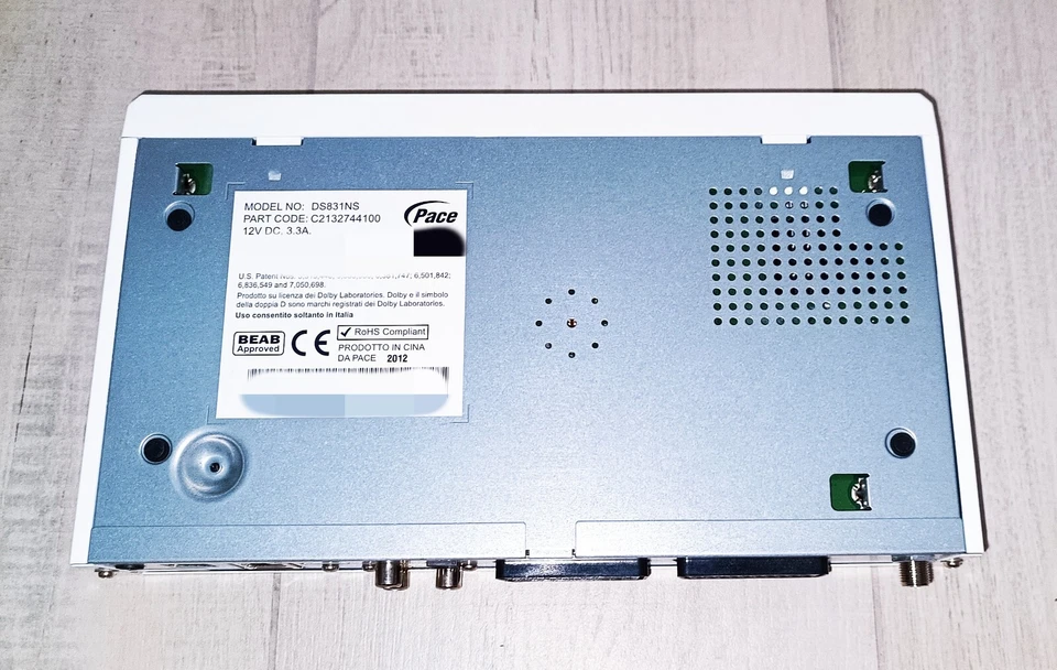 SKY HD DECODER PACE DS 831 NS + CAVO D'ALIMENTAZIONE FUNZIONANTE LEGGE Q e MYSKY - Immagine 4 di 4