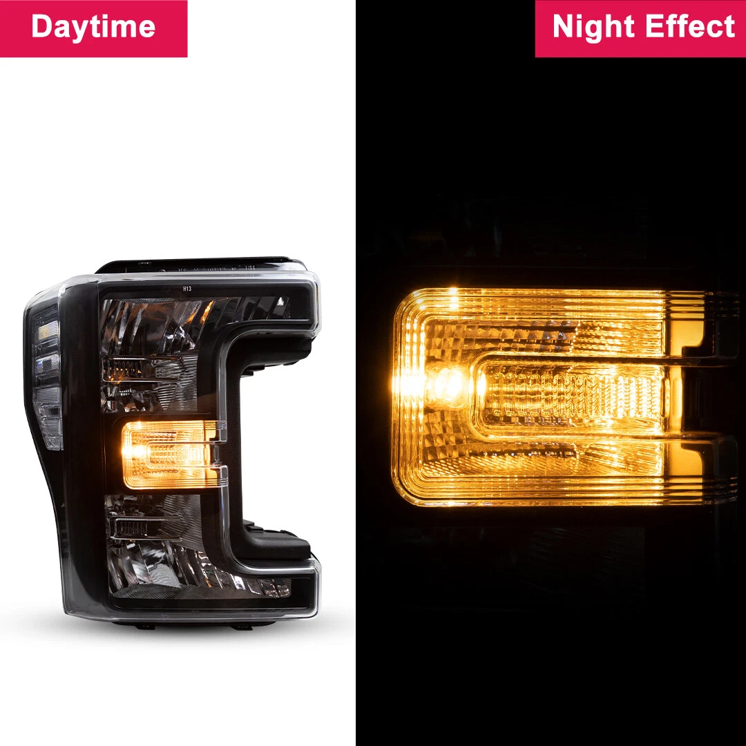 For 2017 2018 2019 Ford F250 F350 Super Duty Headlights Front Lamps Black Clear