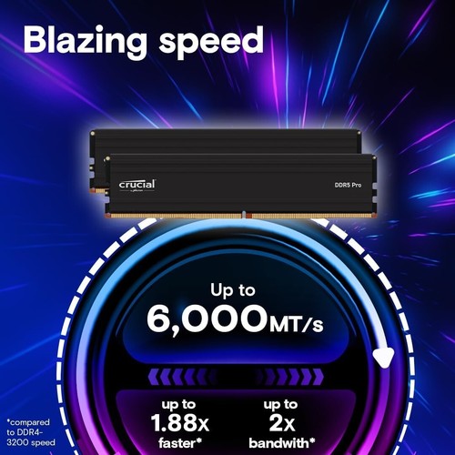 Pro RAM 48GB Kit 2x24GB 6000MHz or 5600MHz or 5200MHz or 4800MHz Desktop Memory - Picture 3 of 7