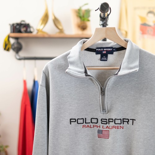 Vintage 90s Polo Sport Quarter Zip Sweatshirt Ralph Lauren Sweater | eBay