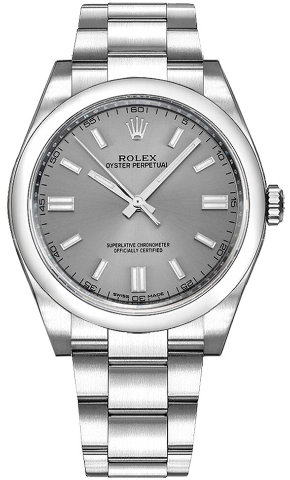 Rolex Oyster Perpetual 36mm Rhodium Steel Superalloy 904L