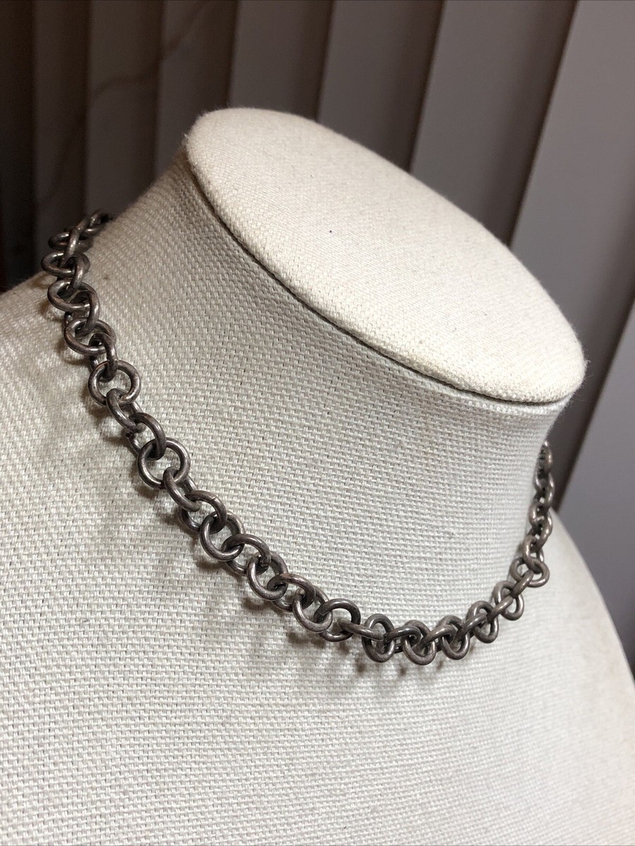 24. Vintage MEXICO 925 Sterling Silver Rolo chain link Short