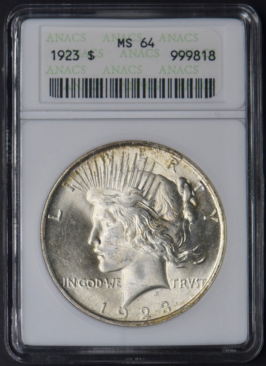 1923 Peace Silver Dollar - ANACS MS64 - Old Soapbox Holder