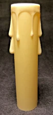 New 4" IVORY PLASTIC CANDELABRA SOCKET Chandelier CANDLE COVER WITH DRIPS #CC800