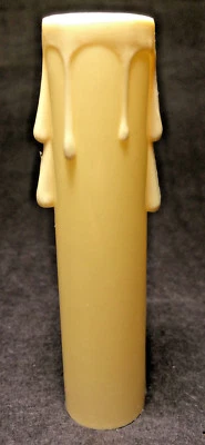 New 4" IVORY PLASTIC CANDELABRA SOCKET Chandelier CANDLE COVER WITH DRIPS #CC800
