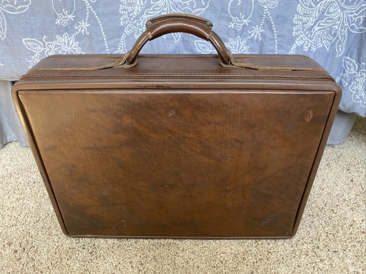 Vintage Hartmann Brown Belting Leather Straps Briefcase - Dual Latch Closure